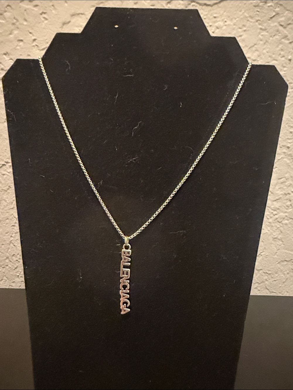 Inspired Silver Vertical Logo Pendant Necklace